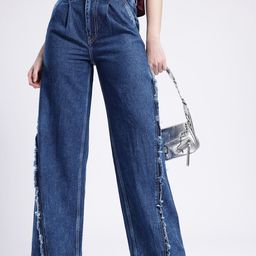 glitchez Women Baggy High-Rise Frayed Pleated Light Fade Jeans-image-23