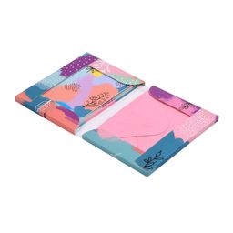 Doodle Set Of 12 Green & Pink Printed Notecards With Envelops image 5