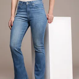 French Connection Women Bootcut Fit Light Fade Stretchable Mid-Rise Jeans-image-88