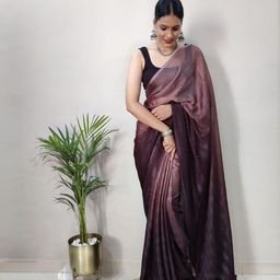 V3 FASHION STUDIO Ombre Pure Chiffon Ready to Wear Saree-15