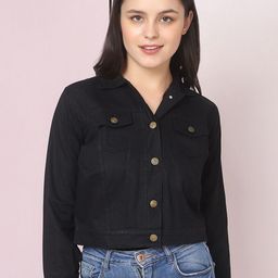QIOA Women Lightweight Denim Jacket with Embroidered-image-86