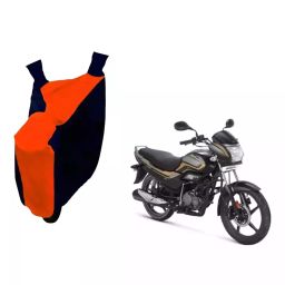 Auto Pearl Waterproof Two Wheeler Cover For Hero MotoCorp Super Splendor (Orange & Blue)-84