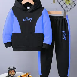 BAESD Boys Colourblocked Hooded Sweatshirt With Joggers-image-75