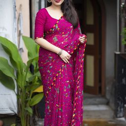 DIVASTRI Warli Poly Georgette Saree-picture-55