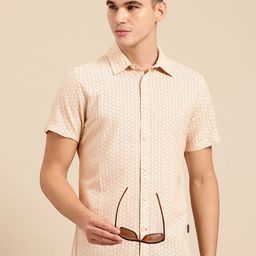 Being Human Cotton Linen Geometric Printed Classic Slim Fit Shirt-image-70
