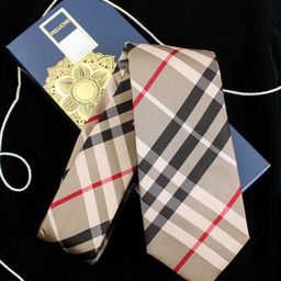 PELUCHE Beige Checked Broad Tie-image-14