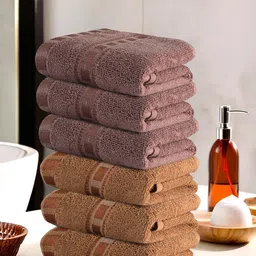 Kuber Industries Brown & Purple 3 Pieces Face Towels GSM 225 Face Towels-75