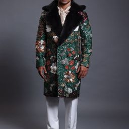 Siddartha Tytler Men Floral Longline Tailored Jacket-13