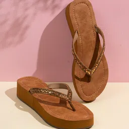 Inc 5 Women Striped T-Strap Flats-picture-33