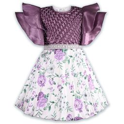 Wish Karo Girls Floral Printed Flared Sleeve Fit & Flare Dress-image-59