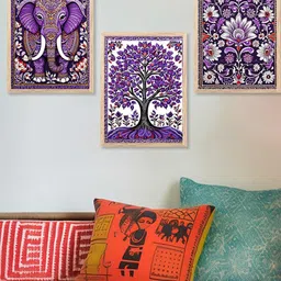 WALLLANE Multicoloured 3 Piece Wood Floral and Botanical Wall Paintings-image-46