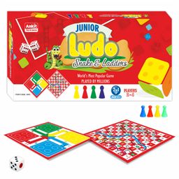 Ankit Toys & Games Ludo and Snake & Ladders Junior (Saap Seedhi) Board Game Set Indoor Ludo Board Game | Travel Strategy Game-11