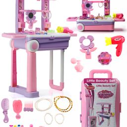 Aditi Toys Beauty Set Suitcase on Wheels  Portable Makeup Kit for Girls with 25 Pieces, Easy to Clean, BIS Approved-15