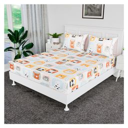 Kuber Industries Premium Cotton Bedsheets For Double Bed With 2 Pillow Covers Included - Printed Bedspread With 90x100 Inch Size - Multicolor-27