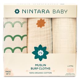 Nintara Baby Extra-Soft, Burp Cloth Pack of 3 - Mustard Green Pack-image-61