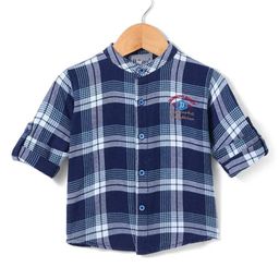 Dapper Dudes Full Sleeves Checked Shirt - Royal Blue-image-29