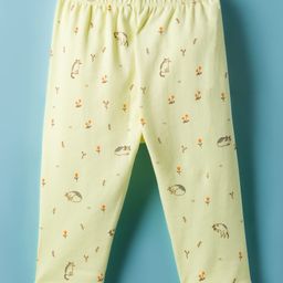 Tango Interlock Knit Full Length Lounge Pant with Animal & Floral Print - Light Yellow-picture-8