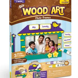 Imagimake DIY Wood Art Photo Frame with Painting & Colouring Kit - Brown-picture-25