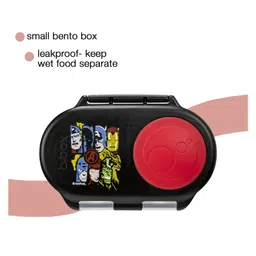 b.box Marvel Avengers Snack Box for Kids - Leak-Proof container, 2 Compartments, BPA-Free, Easy to Open & Carry - Multicolor-picture-2