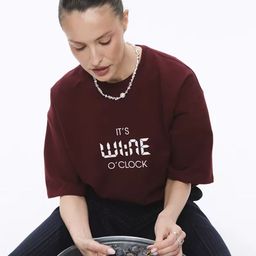 LULU & SKY Women Typography Printed Round Neck Pure Cotton Oversized T-shirt-image-92