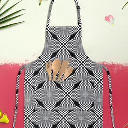 ArtzFolio Kids Black & White Printed Cotton Aprons-image-126