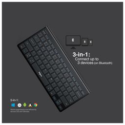 FINGERS TeenyClicks Wireless Mini BT Keyboard 3in1:Connect 3 devices on BT, 5in1Windows,macOSAndroid,Linux,ChromeOS,X-Type Scissors Keys image 4