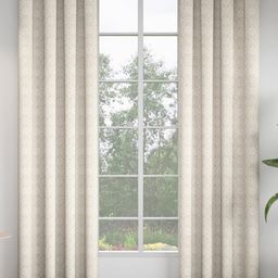 GM Cream & White 2 Pieces Self Design Room Darkening Door Curtain-28