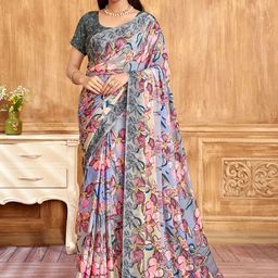 KALINI Floral Poly Crepe Saree-image-77