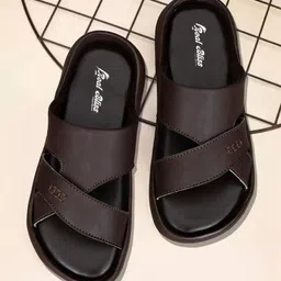 REAL BLISS FOOTWEAR Men Brown Slip-On Comfort Sandals-picture-35