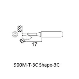 SCHOFIC Soldering Bit C Shape (Conical T) Alloy Steel 3 mm Tip 17 mm Length image 2
