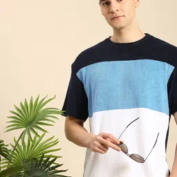 Mast & Harbour Men Colourblocked Relaxed Fit Anti Odour T-shirt-picture-16