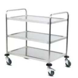 IB BASICS Three SS Shelves MS Frame Instrument Trolley 30×18×32 Inch WH-575 image 1
