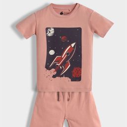 Orange Sugar Unisex Kids Printed T-shirt with Shorts-image-26