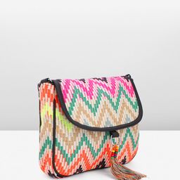 Anouk Geometric Textured Structured Sling Bag with Tasselled image 3