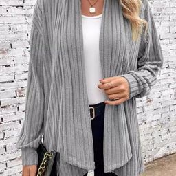 StyleCast Women Striped Longline Shrug-39
