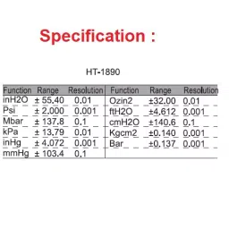 generic Real Instruments Digital Manometer & Non Magnetic White, HT-1890 image 4