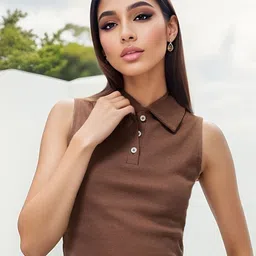 StyleCast x Revolte Women Solid Shirt Collar Cotton Top-image-52