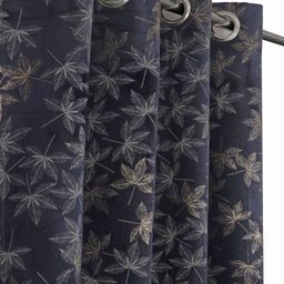 Aura Navy Blue & Gold-Toned 3 Pieces Printed Room Darkening Velvet Long Door Curtain-picture-14