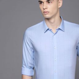 Louis Philippe Ath.Work Men Slim Fit Windowpane Checked Semiformal Shirt-image-58