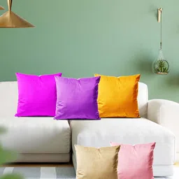 ArtzFolio Multicoloured Set of 5 Square Cushion Covers image 1