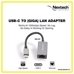 Nextech Type-C to Ethernet LAN Network Giga Adapter for Windows, Mac & Laptop, NA12C image 5