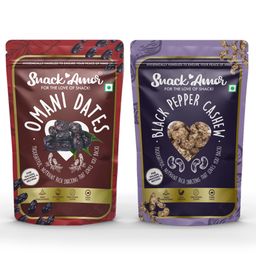 Snack Amor Combo Pack of Premium International Omani Dates 250g and Black Pepper Cashew 170g-image-41