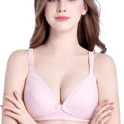 MOMISY Wire Free Cotton Non-Padded Maternity Nursing Bra - Pink-picture-25