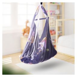 Baybee Cotton Baby Hanging Swing cradle with Mosquito Net - Purple-image-16