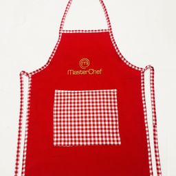 Li'LL Pumpkin Red Colour Masterchef Apron for Eating Meals, Drawing, Painting, cooking, Playing, school, ideal for Kids 6-9 Years- Red-15