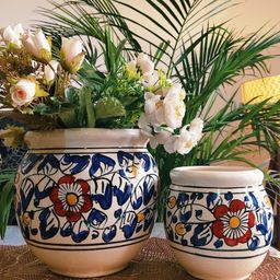 Niyara Multicolor Designer Handmade Handi Combo Ceramic planters Pot for Indoor Outdoor Home-image-19