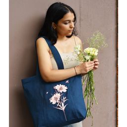Ecoright Large Zipper Tote Bag - Happy Flowers-image-10