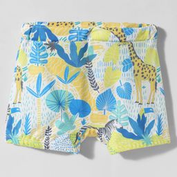 Babyhug Water Repellant Mid Thigh Swimming Trunks With Floral & Animal Print - Multicolour-image-99