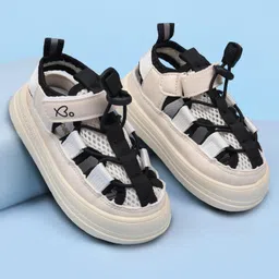 Babyoye Solid Color Velcro Closure Sandals - Black-picture-16