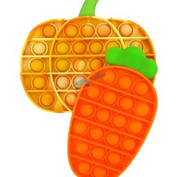FunBlast Fruit Shaped Pop Bubble Stress Relieving Silicone Pop It Fidget Toy Pack Of 2 - Multicolor image 2